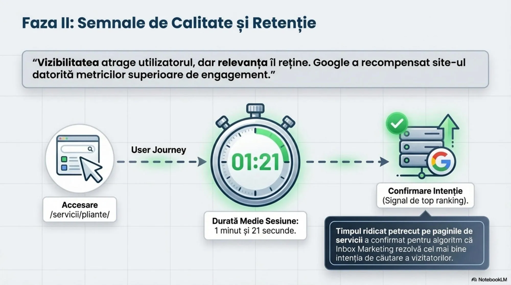 Semnale de calitate și retenție pentru paginile de servicii Inbox Marketing
